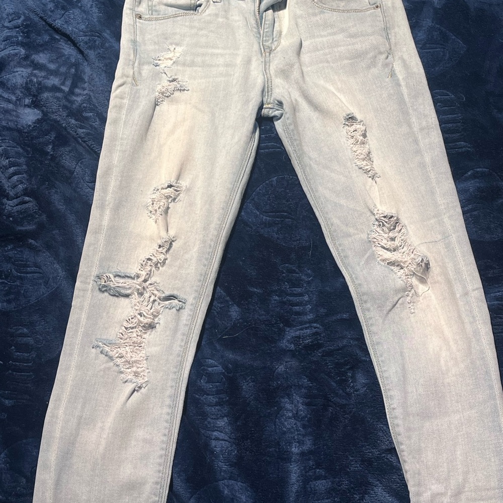 Distressed Express Light Blue Women's Jeans